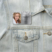 Glittery Silver Foil Logo en foto Naamplaatje (In situ)