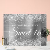 Glittery Silver Foil Sweet 16 Acryl Bord (Huwelijk)