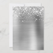 Glittery Silver Glam 30th Birthday Brush Script Kaart (Achterkant)