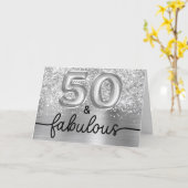 Glittery Silver Glam 50 and Fabulous Kaart (Gele Bloem)