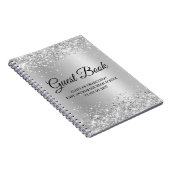 Glittery Silver Glam Gradiënt Afstuderen Notitieboek (Rechterzijde)