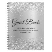 Glittery Silver Glam Gradiënt Afstuderen Notitieboek (Voorkant)