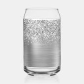 Glittery Silver Glam Name Blikvorm Glas (Achterkant)