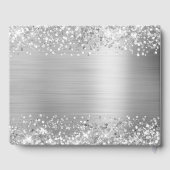Glittery Silver Glam Wedding Gastenboek (Achterkant)