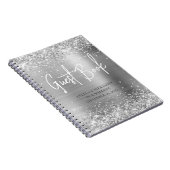 Glittery Silver Glam Wedding Guestbook Notitieboek (Rechterzijde)