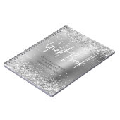 Glittery Silver Glam Wedding Guestbook Notitieboek (Linkerzijde)