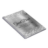 Glittery Silver High School Afstuderen Guest Notitieboek (Rechterzijde)