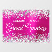 Glittery Silver Hot Pink Grand Opening Raamsticker (Vel)