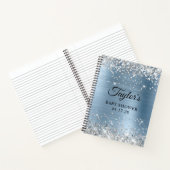 Glittery Silver Light Blue Folie Baby shower Notitieboek (Binnen)
