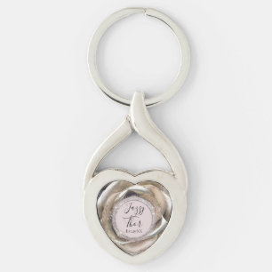 Glittery Silver Roos Petals persoonlijk Sleutelhanger