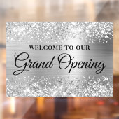 Glittery Silver Welkom bij de grote opening Raamsticker (Vel 2)