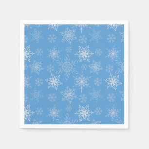 Glittery Snowflakes met blauwe achtergrond Servet