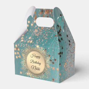 Glittery Stardust op Blue Blauwgroen Bedankdoosjes