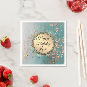 Glittery Stardust op Blue Blauwgroen Servet