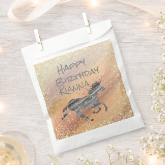Glittery Starry Eenhoorn Verjaardag gepersonalisee Bedankzakje