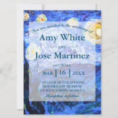 Glittery Starry Night Custom Wedding Invitations (Devant)
