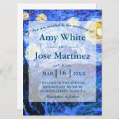 Glittery Starry Night Custom Wedding Invitations (Devant / Derrière)