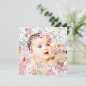 Glittery Stars Baby Faire-part de naissance (Debout devant)