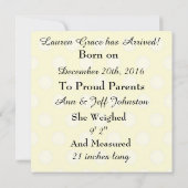 Glittery Stars Baby Faire-part de naissance (Dos)