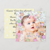 Glittery Stars Baby Geboorte Aankondiging (Voorkant / Achterkant)