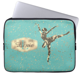 Glittery Stars Ballerina Monogram Laptop Sleeve