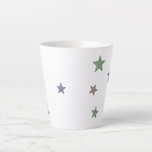 Glittery Stars Latte Mok (Voorkant)