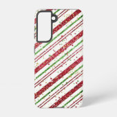 Glittery Striped Christmas Samsung Galaxy Hoesje (Achterkant)
