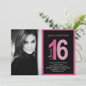 Glittery Sweet 16 Anniversaire Invitations (Debout devant)
