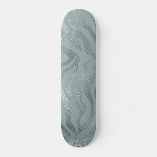 Glittery Tiger Stripes Skateboard (Voorkant)