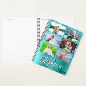 Glittery Turquoise Blue Glam 14 Photo Collage (Devant avec enveloppe)