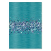 Glittery Turquoise Nom individuel Plaque Cartes (Dos)