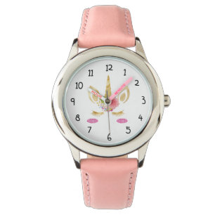 Glittery Unicorn Head Horloge