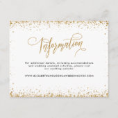 Glittery Wedding Insert Kaart in Faux Gold Glitter (Voorkant)