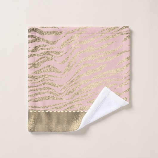 Glittery Zebra Imprimer sur ensemble de serviettes (Gant de toilette)