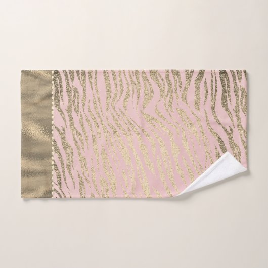Glittery Zebra Imprimer sur ensemble de serviettes (Serviette à main)