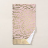 Glittery Zebra Imprimer sur ensemble de serviettes (Serviette à main)