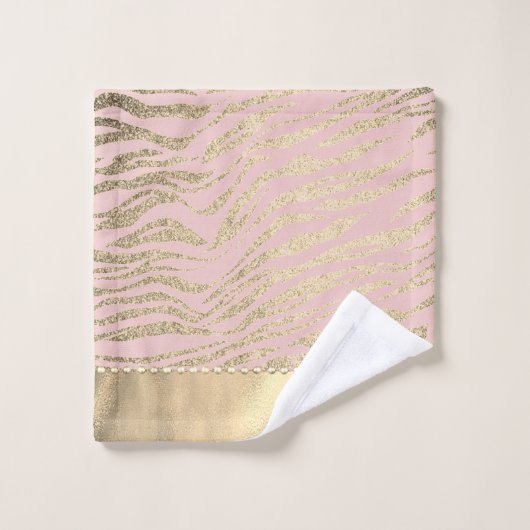 Glittery Zebra Imprimer sur ensemble de serviettes (Gant de toilette)