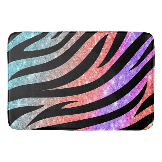 Glittery Zebra Stripes Pattern Badmat (Voorkant)