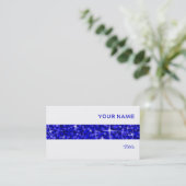 Glitz Bleu foncé Bande carte de visite blanc (Debout devant)