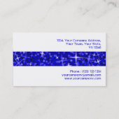 Glitz Bleu foncé Bande carte de visite blanc (Dos)