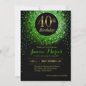 Glitz Bling Confetti 40th Birthday | groen goud Kaart (Voorkant)