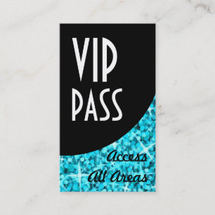 Glitz Blue VIP Pass Black Curve visitekaartje
