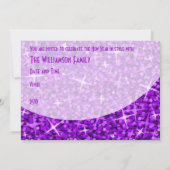Glitz Courbe violette Invitation de la fête de la  (Dos)