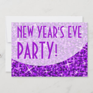 Glitz Courbe violette Invitation de la fête de la