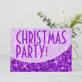 Glitz Courbe violette invitation "fête de Noël" (Debout devant)