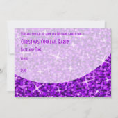 Glitz Courbe violette invitation "fête de Noël" (Dos)
