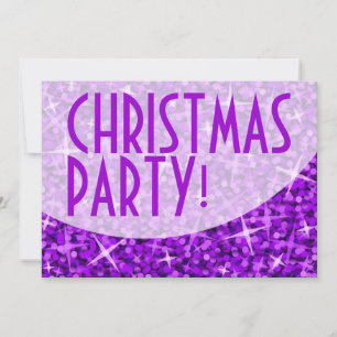 Glitz Courbe violette invitation "fête de Noël"