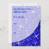 Glitz Dark Blue courbe "Fête de Noël !" invitation (Dos)