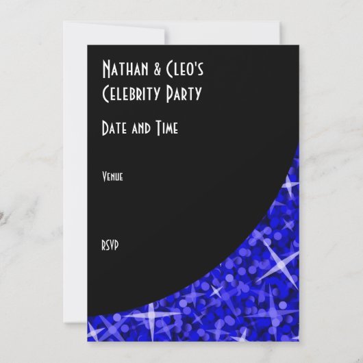 Glitz Dark Blue courbe noire invitation "VIP Pass" (Dos)