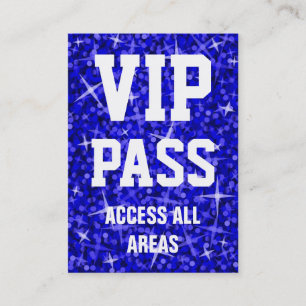 Glitz Dark Blue VIP PASS visitekaartje chubby